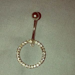16K White Gold Belly Ring